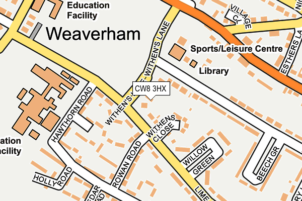 CW8 3HX map - OS OpenMap – Local (Ordnance Survey)