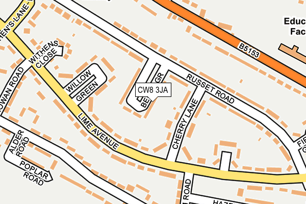 CW8 3JA map - OS OpenMap – Local (Ordnance Survey)