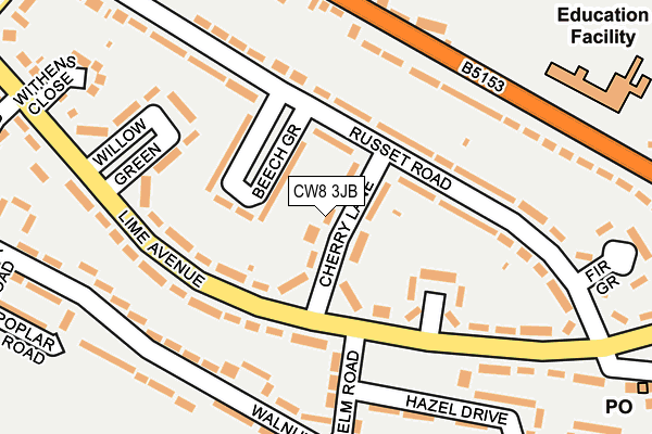 CW8 3JB map - OS OpenMap – Local (Ordnance Survey)