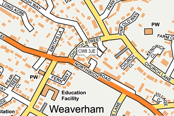 CW8 3JE map - OS OpenMap – Local (Ordnance Survey)