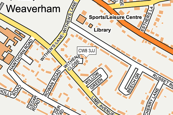 CW8 3JJ map - OS OpenMap – Local (Ordnance Survey)