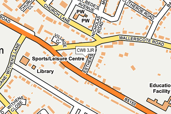 CW8 3JR map - OS OpenMap – Local (Ordnance Survey)