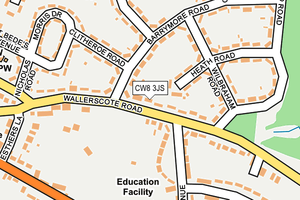 CW8 3JS map - OS OpenMap – Local (Ordnance Survey)