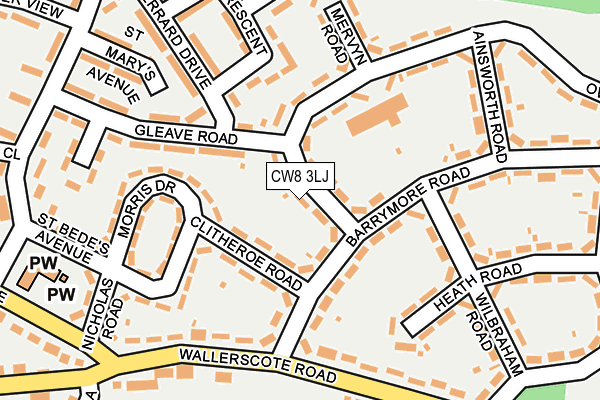 CW8 3LJ map - OS OpenMap – Local (Ordnance Survey)