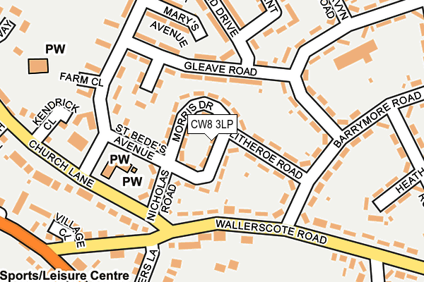 CW8 3LP map - OS OpenMap – Local (Ordnance Survey)