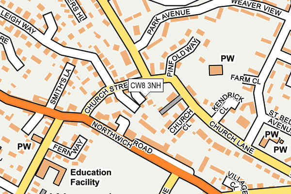 CW8 3NH map - OS OpenMap – Local (Ordnance Survey)