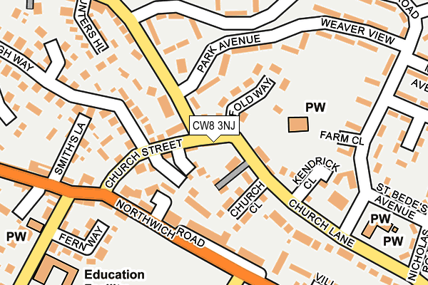 CW8 3NJ map - OS OpenMap – Local (Ordnance Survey)