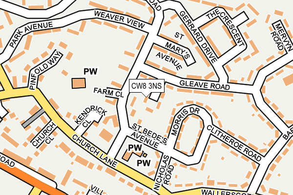 CW8 3NS map - OS OpenMap – Local (Ordnance Survey)