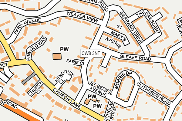 CW8 3NT map - OS OpenMap – Local (Ordnance Survey)