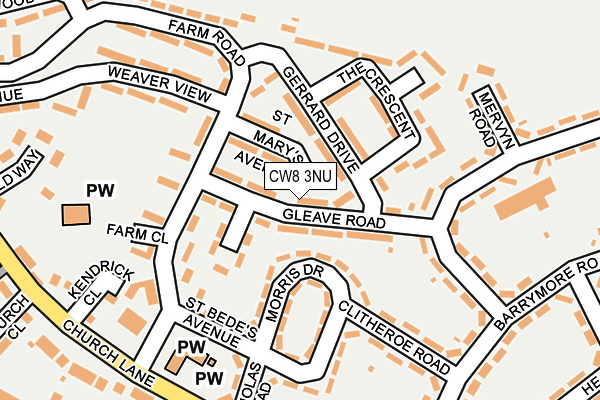 CW8 3NU map - OS OpenMap – Local (Ordnance Survey)