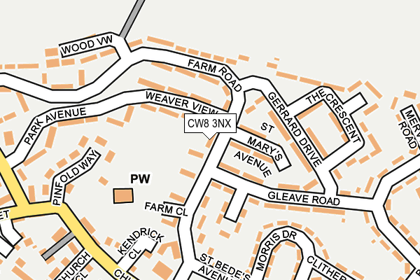 CW8 3NX map - OS OpenMap – Local (Ordnance Survey)