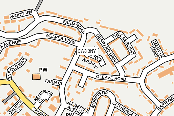 CW8 3NY map - OS OpenMap – Local (Ordnance Survey)