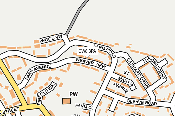 CW8 3PA map - OS OpenMap – Local (Ordnance Survey)