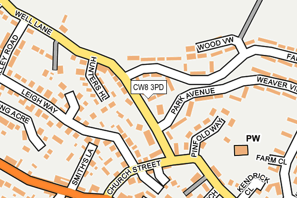 CW8 3PD map - OS OpenMap – Local (Ordnance Survey)