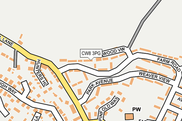 CW8 3PG map - OS OpenMap – Local (Ordnance Survey)