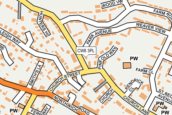 CW8 3PL map - OS OpenMap – Local (Ordnance Survey)