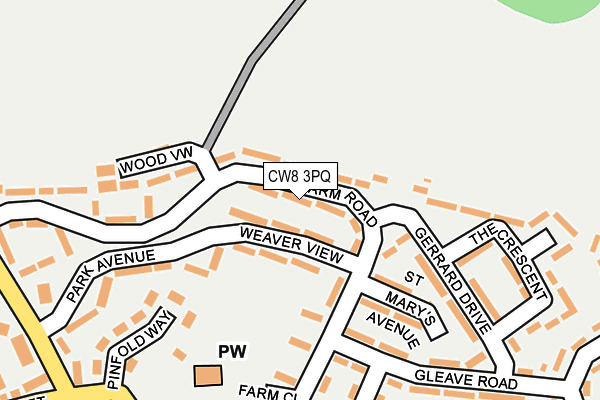 CW8 3PQ map - OS OpenMap – Local (Ordnance Survey)