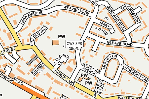 CW8 3PS map - OS OpenMap – Local (Ordnance Survey)