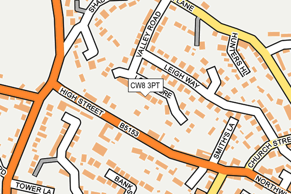 CW8 3PT map - OS OpenMap – Local (Ordnance Survey)