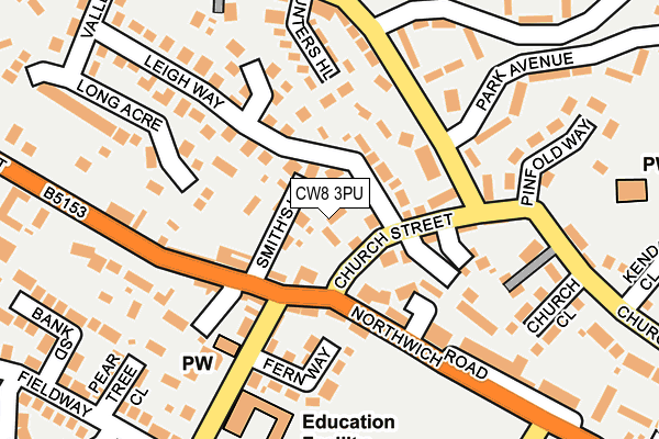 CW8 3PU map - OS OpenMap – Local (Ordnance Survey)