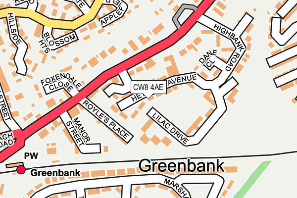 CW8 4AE map - OS OpenMap – Local (Ordnance Survey)