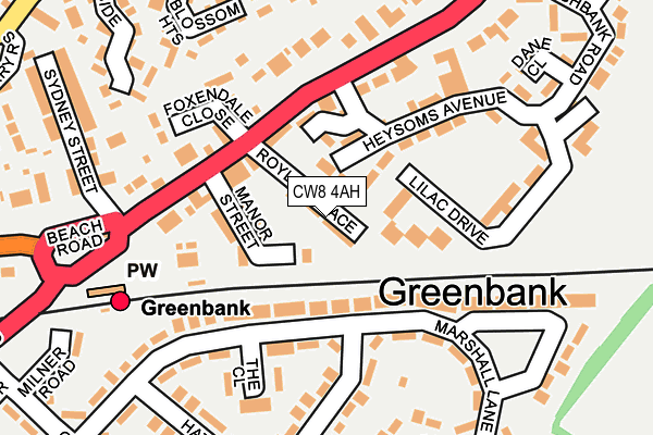 CW8 4AH map - OS OpenMap – Local (Ordnance Survey)