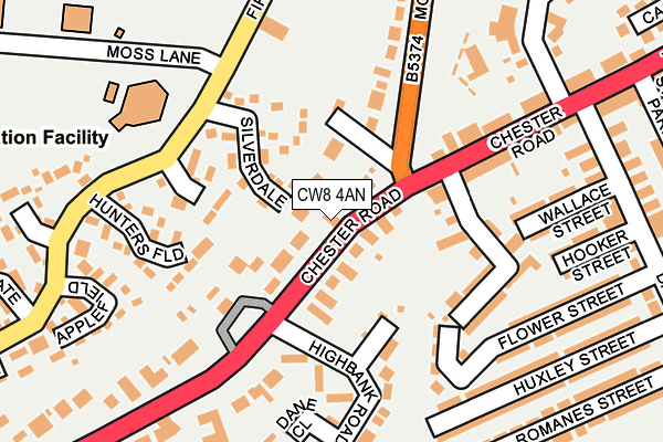 CW8 4AN map - OS OpenMap – Local (Ordnance Survey)