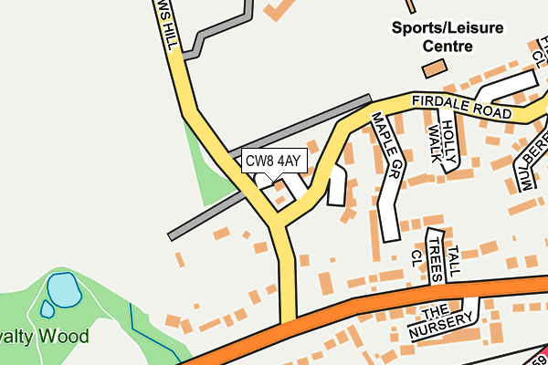 CW8 4AY map - OS OpenMap – Local (Ordnance Survey)