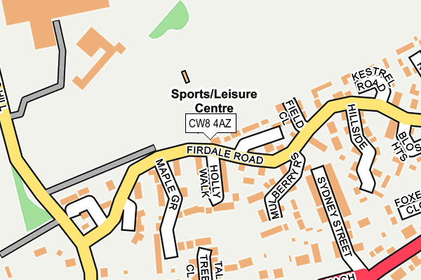 CW8 4AZ map - OS OpenMap – Local (Ordnance Survey)
