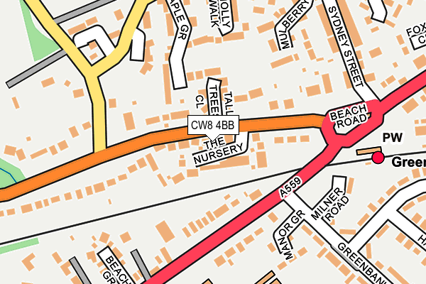 CW8 4BB map - OS OpenMap – Local (Ordnance Survey)