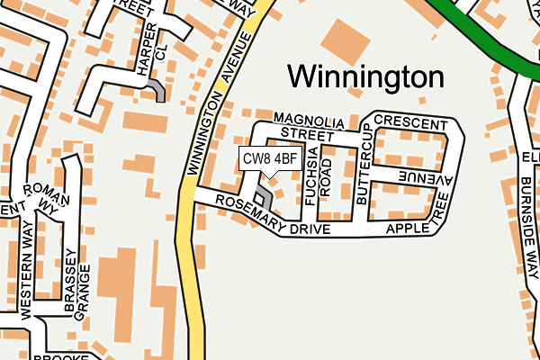 CW8 4BF map - OS OpenMap – Local (Ordnance Survey)