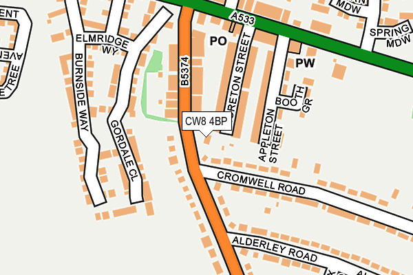CW8 4BP map - OS OpenMap – Local (Ordnance Survey)
