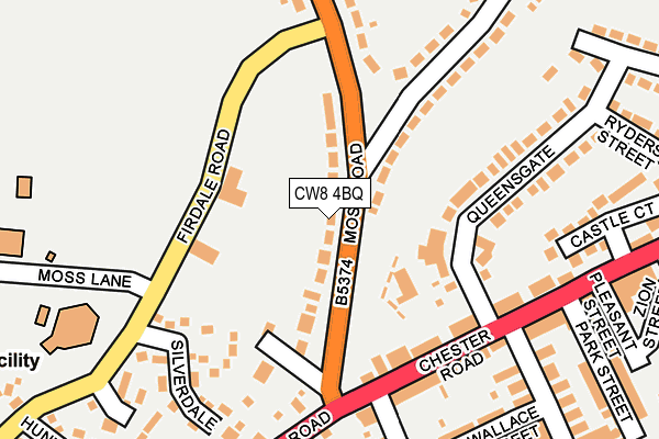 CW8 4BQ map - OS OpenMap – Local (Ordnance Survey)