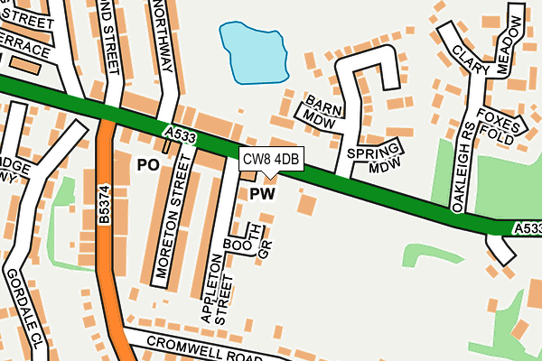 CW8 4DB map - OS OpenMap – Local (Ordnance Survey)