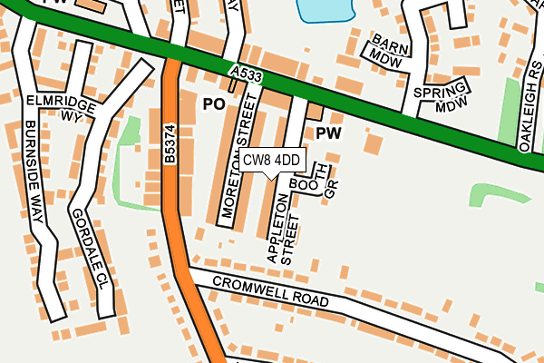 CW8 4DD map - OS OpenMap – Local (Ordnance Survey)