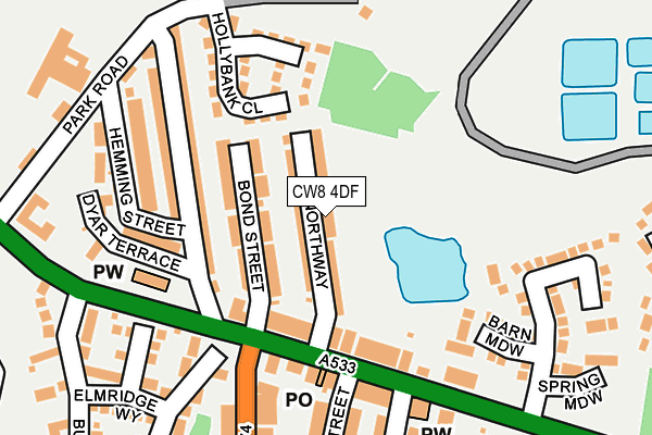 CW8 4DF map - OS OpenMap – Local (Ordnance Survey)