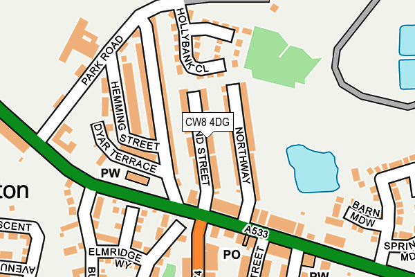 CW8 4DG map - OS OpenMap – Local (Ordnance Survey)