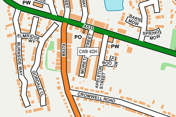 CW8 4DH map - OS OpenMap – Local (Ordnance Survey)