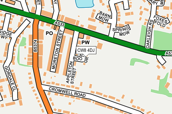 CW8 4DJ map - OS OpenMap – Local (Ordnance Survey)