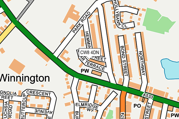 CW8 4DN map - OS OpenMap – Local (Ordnance Survey)