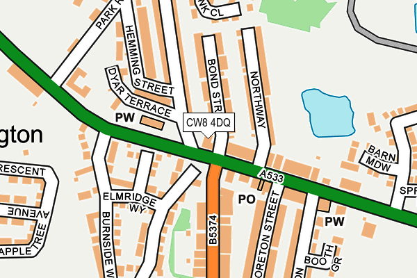 CW8 4DQ map - OS OpenMap – Local (Ordnance Survey)