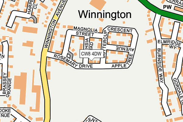 CW8 4DW map - OS OpenMap – Local (Ordnance Survey)