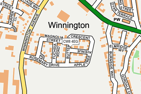 CW8 4EG map - OS OpenMap – Local (Ordnance Survey)