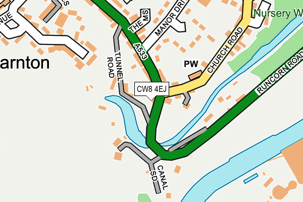 CW8 4EJ map - OS OpenMap – Local (Ordnance Survey)