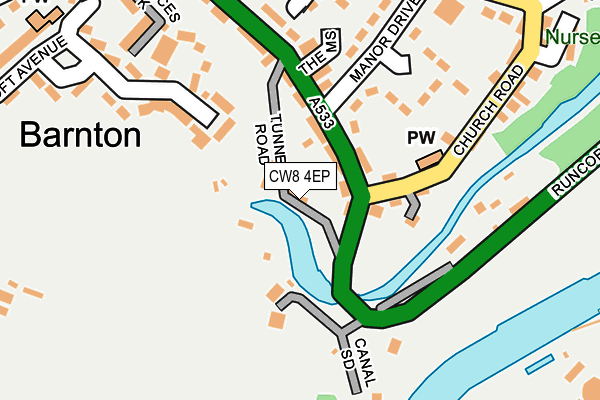 CW8 4EP map - OS OpenMap – Local (Ordnance Survey)