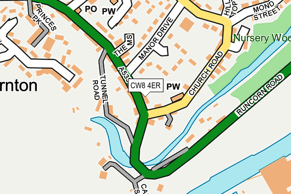 CW8 4ER map - OS OpenMap – Local (Ordnance Survey)