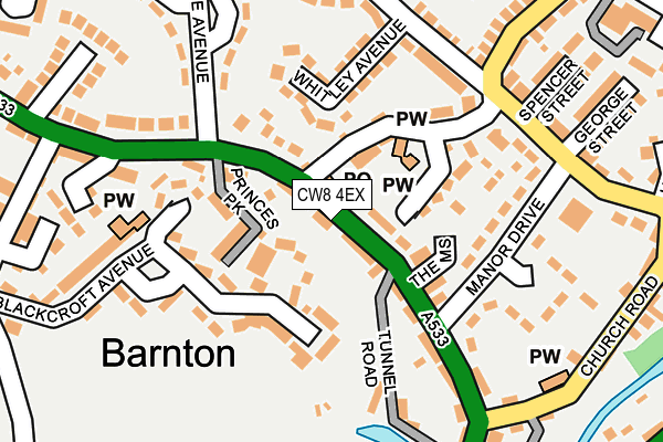 Map of HORMBREYS BUTCHERS (BARNTON) LIMITED at local scale