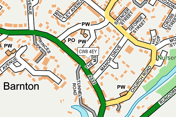 CW8 4EY map - OS OpenMap – Local (Ordnance Survey)