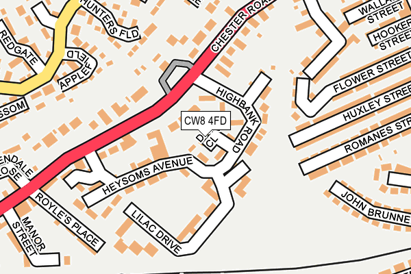 CW8 4FD map - OS OpenMap – Local (Ordnance Survey)