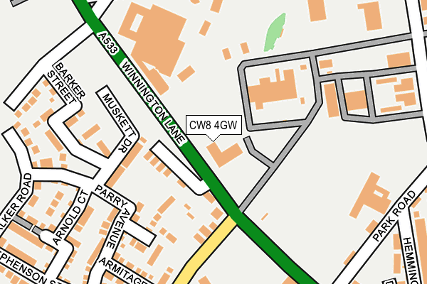 CW8 4GW map - OS OpenMap – Local (Ordnance Survey)